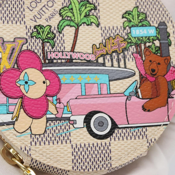 LOUIS VUITTON Damier Azur Vivienne Porte Monnaie Ron Coin N60493 LV Auth ac3633