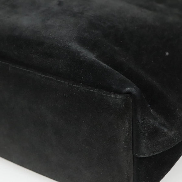 GUCCI Hand Bag Suede Black 002 2113 0475 Auth ac3642