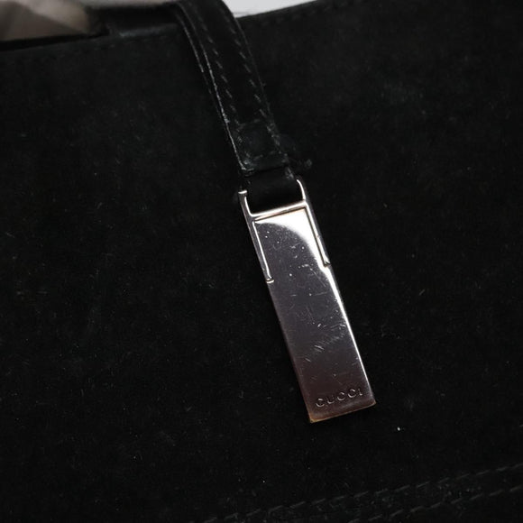 GUCCI Hand Bag Suede Black 002 2113 0475 Auth ac3642