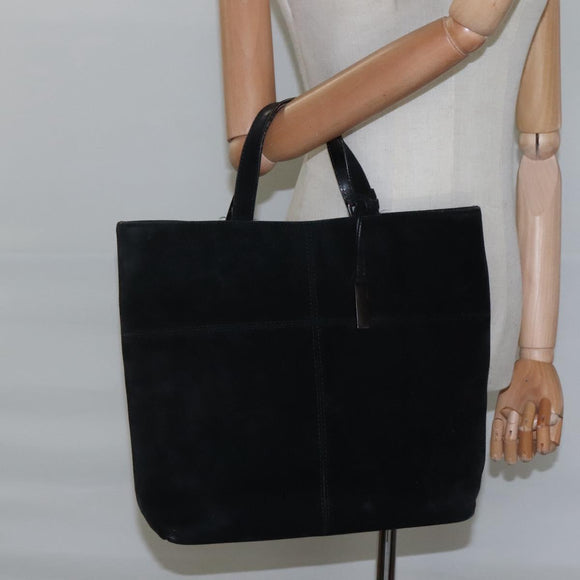 GUCCI Hand Bag Suede Black 002 2113 0475 Auth ac3642