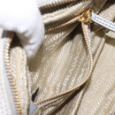 PRADA Pouch Canvas Gray Gold Auth ac3649-11