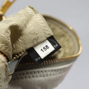 PRADA Pouch Canvas Gray Gold Auth ac3649-12