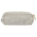 PRADA Pouch Canvas Gray Gold Auth ac3649-2