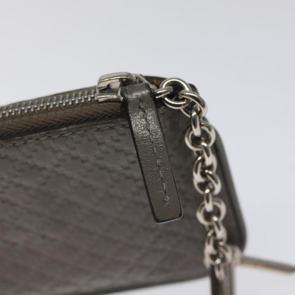 GUCCI Diamante Coin Purse Leather Gray 250467 Auth ac3658