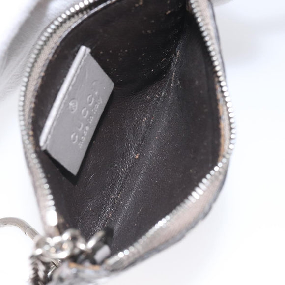 GUCCI Diamante Coin Purse Leather Gray 250467 Auth ac3658