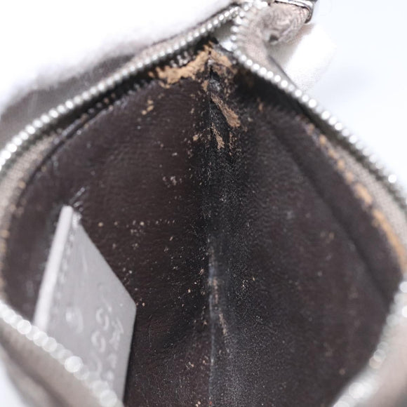GUCCI Diamante Coin Purse Leather Gray 250467 Auth ac3658