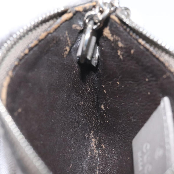 GUCCI Diamante Coin Purse Leather Gray 250467 Auth ac3658