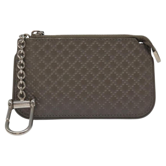GUCCI Diamante Coin Purse Leather Gray 250467 Auth ac3658