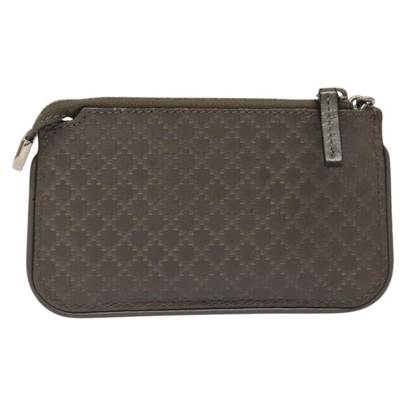 GUCCI Diamante Coin Purse Leather Gray 250467 Auth ac3658