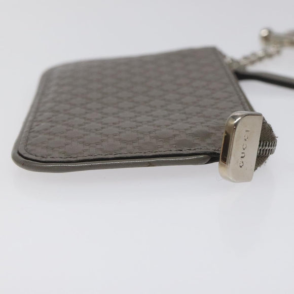 GUCCI Diamante Coin Purse Leather Gray 250467 Auth ac3658