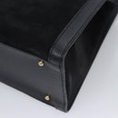 GUCCI Bamboo Hand Bag Suede Leather Navy Auth ac3660-15