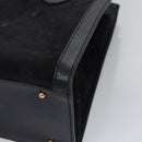 GUCCI Bamboo Hand Bag Suede Leather Navy Auth ac3660-17