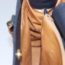 GUCCI Bamboo Hand Bag Suede Leather Navy Auth ac3660-20