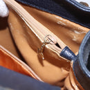 GUCCI Bamboo Hand Bag Suede Leather Navy Auth ac3660-10