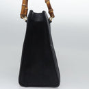 GUCCI Bamboo Hand Bag Suede Leather Navy Auth ac3660-4