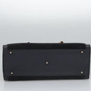 GUCCI Bamboo Hand Bag Suede Leather Navy Auth ac3660-5