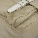 PRADA Shoulder Bag Nylon Beige Silver Auth ac3661-16