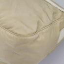 PRADA Shoulder Bag Nylon Beige Silver Auth ac3661-18