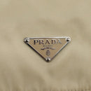 PRADA Shoulder Bag Nylon Beige Silver Auth ac3661-20