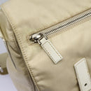 PRADA Shoulder Bag Nylon Beige Silver Auth ac3661-23