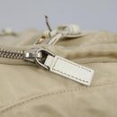PRADA Shoulder Bag Nylon Beige Silver Auth ac3661-26