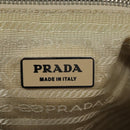 PRADA Shoulder Bag Nylon Beige Silver Auth ac3661-28