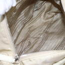PRADA Shoulder Bag Nylon Beige Silver Auth ac3661-10