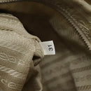 PRADA Shoulder Bag Nylon Beige Silver Auth ac3661-11