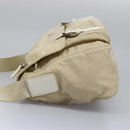 PRADA Shoulder Bag Nylon Beige Silver Auth ac3661-3