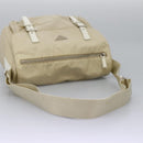 PRADA Shoulder Bag Nylon Beige Silver Auth ac3661-7