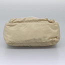 PRADA Shoulder Bag Nylon Beige Silver Auth ac3661-5