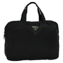 PRADA Hand Bag Nylon Black Silver Auth ac3668-1