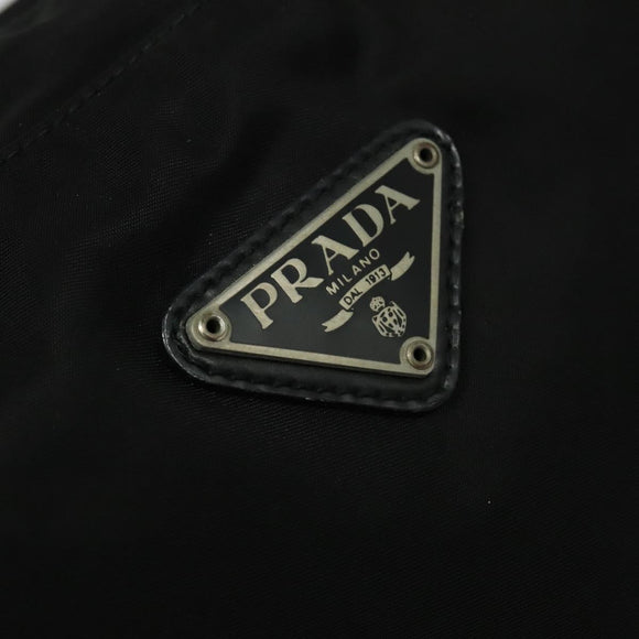 PRADA Hand Bag Nylon Black Silver Auth ac3668