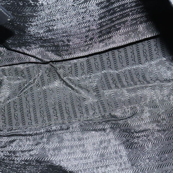 PRADA Hand Bag Nylon Black Silver Auth ac3668