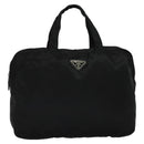 PRADA Hand Bag Nylon Black Silver Auth ac3668-13