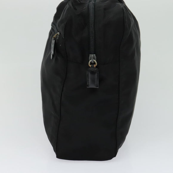 PRADA Hand Bag Nylon Black Silver Auth ac3668