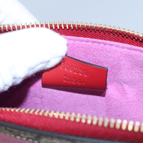 GUCCI GG Supreme BODCO Clutch Bag PVC Beige Gold 506280 Auth ac3672AV