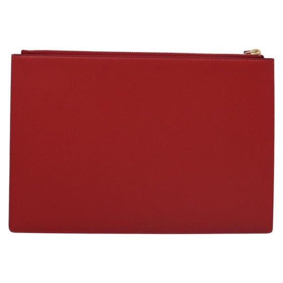 GUCCI GG Supreme BODCO Clutch Bag PVC Beige Gold 506280 Auth ac3672V