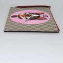 GUCCI GG Supreme BODCO Clutch Bag PVC Beige Gold 506280 Auth ac3672AV-3