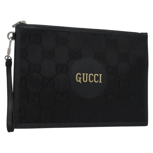 GUCCI GG Canvas Off The Grid Clutch Bag Black 625598 Auth ac3673A