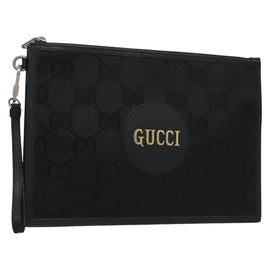 GUCCI GG Canvas Off The Grid Clutch Bag Black 625598 Auth ac3673V
