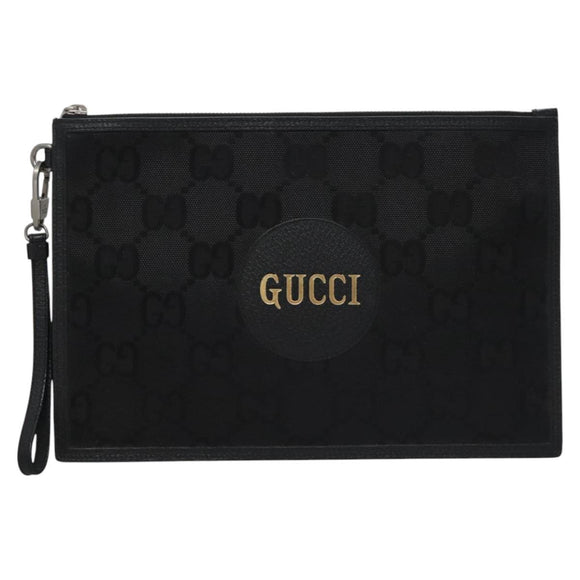 GUCCI GG Canvas Off The Grid Clutch Bag Black 625598 Auth ac3673A