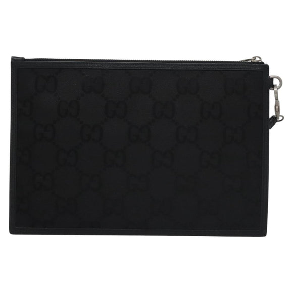GUCCI GG Canvas Off The Grid Clutch Bag Black 625598 Auth ac3673A
