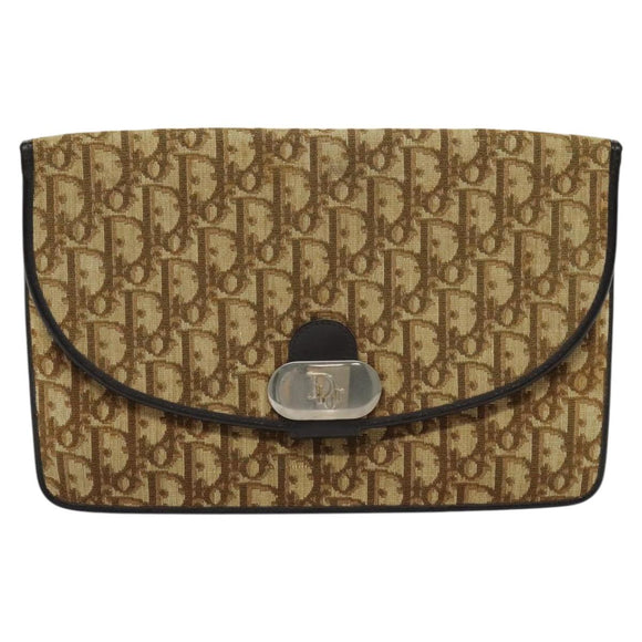 Christian Dior Trotter Canvas Shoulder Bag Brown Auth ac3674
