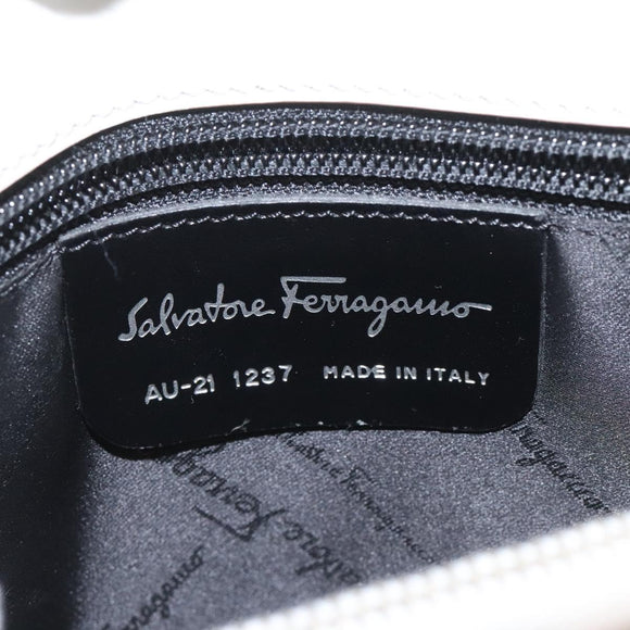 Salvatore Ferragamo Shoulder Bag Leather Beige Auth ac3690