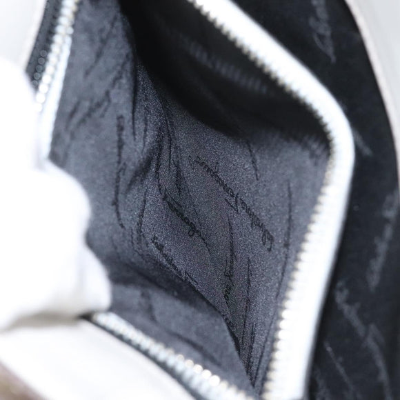 Salvatore Ferragamo Shoulder Bag Leather Beige Auth ac3690