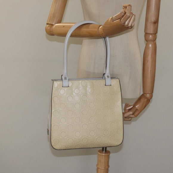 Salvatore Ferragamo Shoulder Bag Leather Beige Auth ac3690