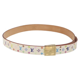 LOUIS VUITTON Multicolor Ceinture Care Belt 34.6"" White M9682 LV Auth ac3693