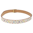 LOUIS VUITTON Multicolor Ceinture Care Belt 34.6"" White M9682 LV Auth ac3693-3
