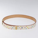 LOUIS VUITTON Multicolor Ceinture Care Belt 34.6"" White M9682 LV Auth ac3693-4